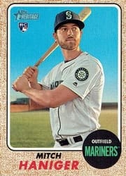 2017 Topps Heritage Base Set Mitch Haniger #676b card