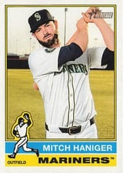 2025 Topps Heritage Base Set Mitch Haniger #28 card