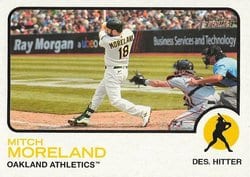 2022 Topps Heritage Base Set Mitch Moreland #118 card