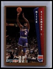 1992-93 Fleer Base Set Mitch Richmond #196 card