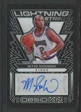 2021-22 Panini Obsidian Lightning Strike Signatures Mitch Richmond #LSS-MRM card