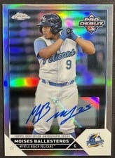 2023 Topps Pro Debut Chrome Autographs Refractor Moises Ballesteros #PDC-166 card
