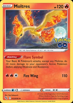 2022 Pokémon GO Moltres #12 card