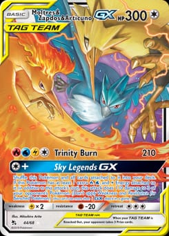 Hidden Fates Moltres & Zapdos & Articuno-GX #44 card