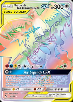 Hidden Fates Moltres & Zapdos & Articuno-GX #69 card