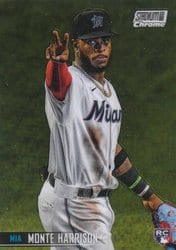 2021 Stadium Club Chrome Base Set Monte Harrison #156 card