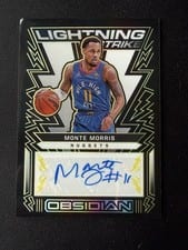 2021-22 Panini Obsidian Lightning Strike Signatures Monte Morris #LSS-MTM card