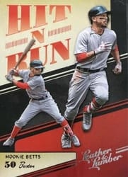 2019 Panini Leather & Lumber Hit-N-Run Mookie Betts #HNR-2 card