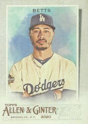 2020 Topps Allen & Ginter Base Set Mookie Betts #67 card