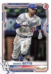 2021 Bowman Base Set Mookie Betts #61 card