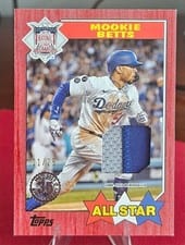 2022 Topps 1987 Topps Baseball All-Star Relics Mookie Betts #87ASR-MB card