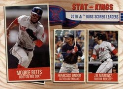 2019 Topps Big League Base Set Mookie Betts / Francisco Lindor / J.D. Martinez #347 card