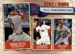 2019 Topps Big League Base Set Mookie Betts / J.D. Martinez / Mike Trout #361 card