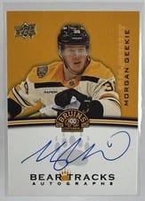 2023-24 Upper Deck Boston Bruins Centennial Bear Tracks Autographs Morgan Geekie #BT-GE card