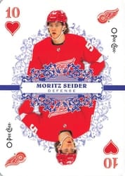 2022-23 O-Pee-Chee Playing Cards Moritz Seider #10-HEARTS card