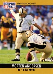 1990 Pro Set Base Set Morten Andersen #210 card