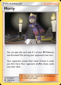 Lost Thunder Morty #186 card