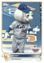 2022 Topps Opening Day Mascots Mr. Met #M-14 card