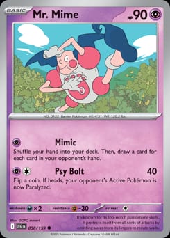 Journey Together Mr. Mime #58 card