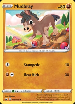 Sword & Shield Mudbray #105 card