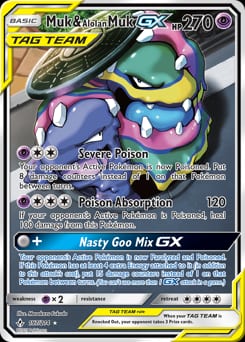 Unbroken Bonds Muk & Alolan Muk-GX #197 card
