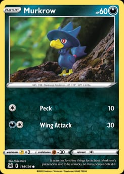 Lost Origin Murkrow #114 card
