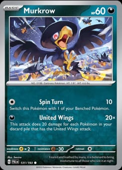 Paldea Evolved Murkrow #131 card