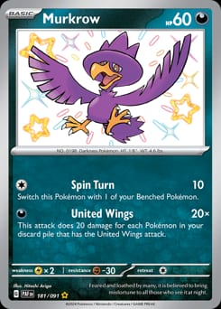 Paldean Fates Murkrow #181 card