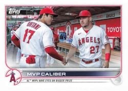 2022 Topps Mini Base Set MVP Caliber (Mike Trout / Shohei Ohtani) #US115 card