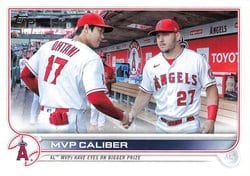 2022 Topps Update Base Set MVP Caliber (Mike Trout / Shohei Ohtani) #US115 card