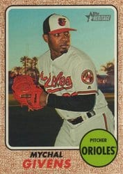 2017 Topps Heritage Base Set Mychal Givens #542 card