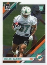 2019 Donruss Optic Base Set Myles Gaskin #131 card