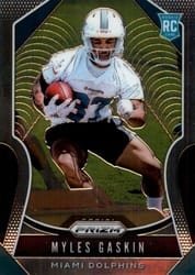 2019 Panini Prizm Base Set Myles Gaskin #334 card