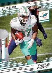 2021 Panini Prestige Base Set Myles Gaskin #66 card