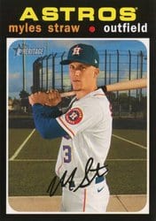 2020 Topps Heritage Base Set Myles Straw #597 card