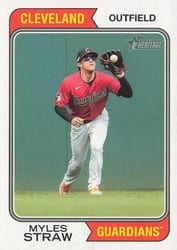 2023 Topps Heritage Base Set Myles Straw #166 card