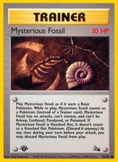 1999 Fossil Mysterious Fossil #62 card