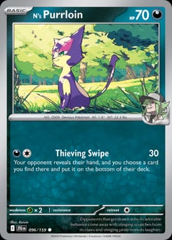 Journey Together N's Purrloin #96 card