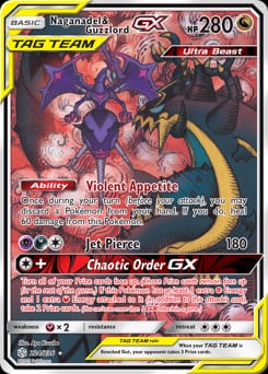 2019 Cosmic Eclipse Naganadel & Guzzlord-GX #224 card