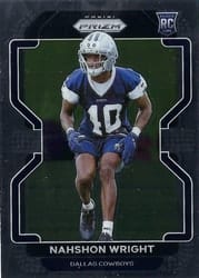 2021 Panini Prizm Base Set Nahshon Wright #438 card