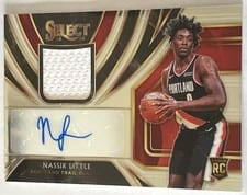 2019 Panini Select Rookie Jersey Autographs Nassir Little #NLT card