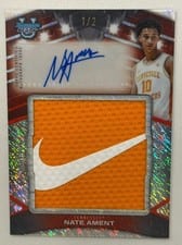 2025-26 Bowman University Best Prospect Jumbo Relic Autographs Nate Ament #PJR-NA card