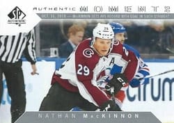 2018-19 SP Authentic Base Set Nathan MacKinnon - 10/16/18 Six Goals #112 card