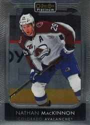 2021-22 O-Pee-Chee Platinum Base Set Nathan MacKinnon #19 card