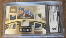 2023-24 Upper Deck Premier Premier Gear Jersey Nathan MacKinnon #PG-NM card