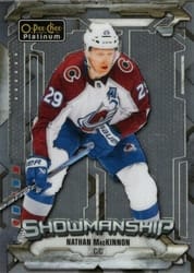 2024-25 O-Pee-Chee Platinum Showmanship Nathan MacKinnon #S-19 card