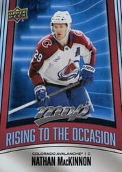 2025-26 Upper Deck MVP Rising to the Occasion Nathan MacKinnon #RO-29 card