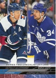 2024-25 Upper Deck Base Set Nathan MacKinnon / Auston Matthews #449 card