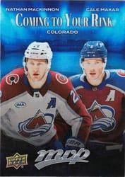 2025-26 Upper Deck MVP Coming to Your Rink Nathan MacKinnon/Cale Makar #CR-7 card