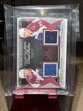 2021-22 Upper Deck Black Diamond Diamond Mine Dual Relics Nathan MacKinnon/Mikko Rantanen #DMDR-MR card